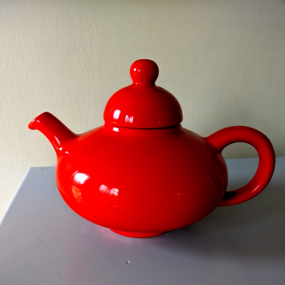 Vintage red tea pot